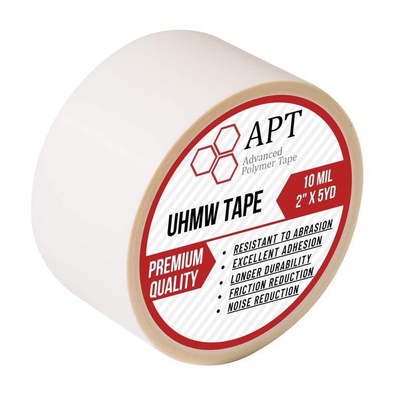 APT Advanced Polymer Tape APT, UHMW (Ultra-high Molecular Weight) Polyethylene Tape, Resists Abrasion, Impact, for Surface Protection and Friction and Noise Reduction for Lining Sliding Surfaces. (2" x 5Yds, 10 Mil UHMW) - Image 1